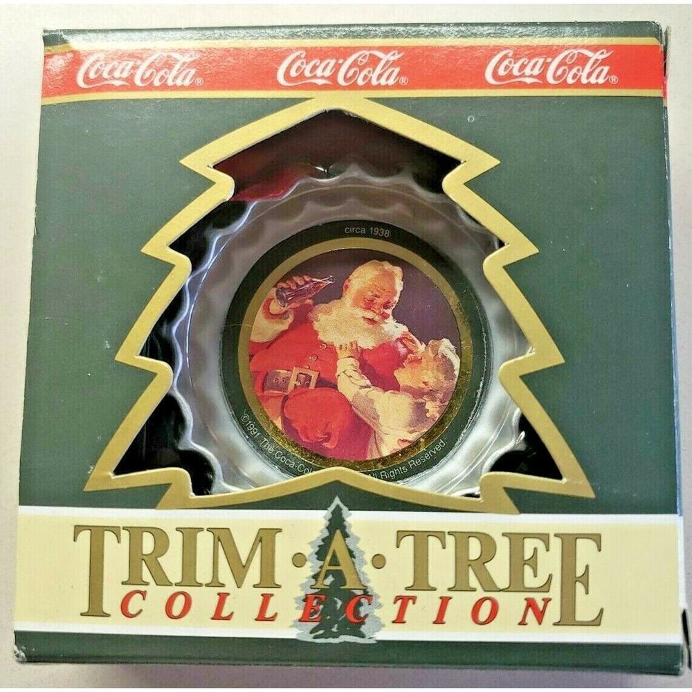 1990 Coca Cola Trim A Tree Collection Ornament Christmas Bottle Cap‎ NOS U72-7